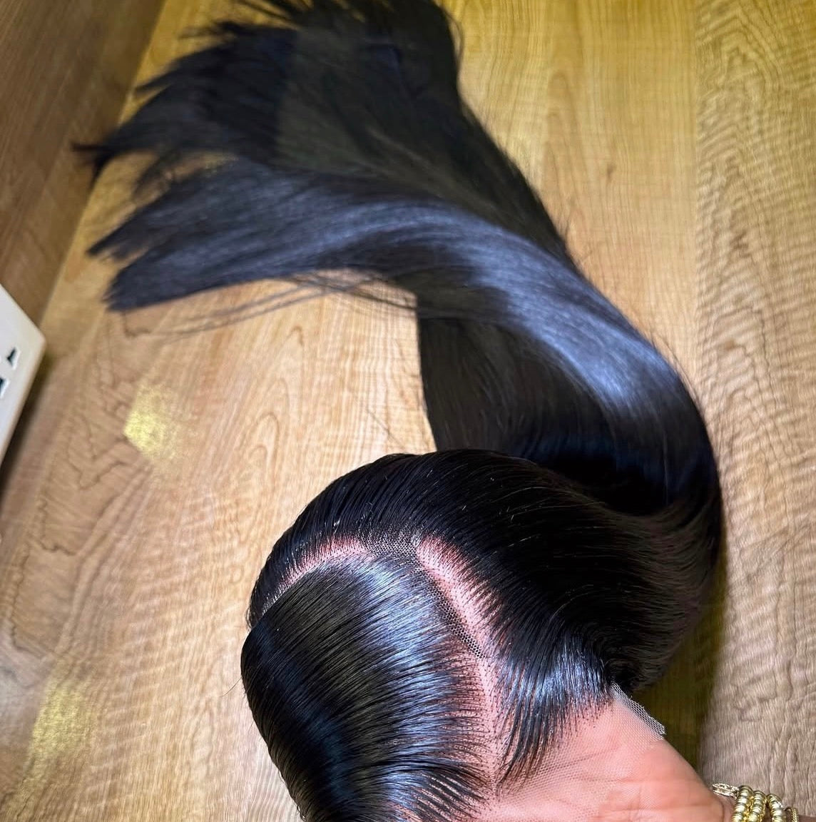 Straight customized 28” human hair wig